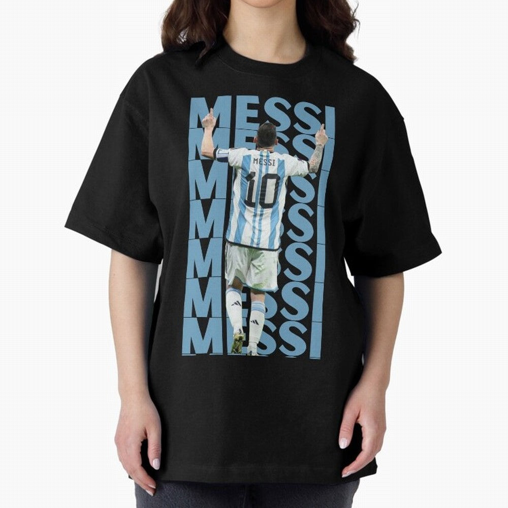 Lionel Messi | 10 | Argentina | Barcelona | Goat Oversized T-Shirt Capture FIFA World Cup 2026 USA Canada Mexico Spirit, Filled with France and Portugal, Messi and Cristiano Ronaldo, Fan Favorite Moments, National Team Passion, Big Match Drama and