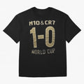 M10 And Cr7 1-0 World Cup Football Classic T-Shirt Unlock the FIFA World Cup 2026 Group Stage Journey through Haaland and Mbappe Highlights, Portugal, Spain and Germany Pride, Retro Football Energy, Iconic Rivalries, Trophy Chase Drama and Stadium