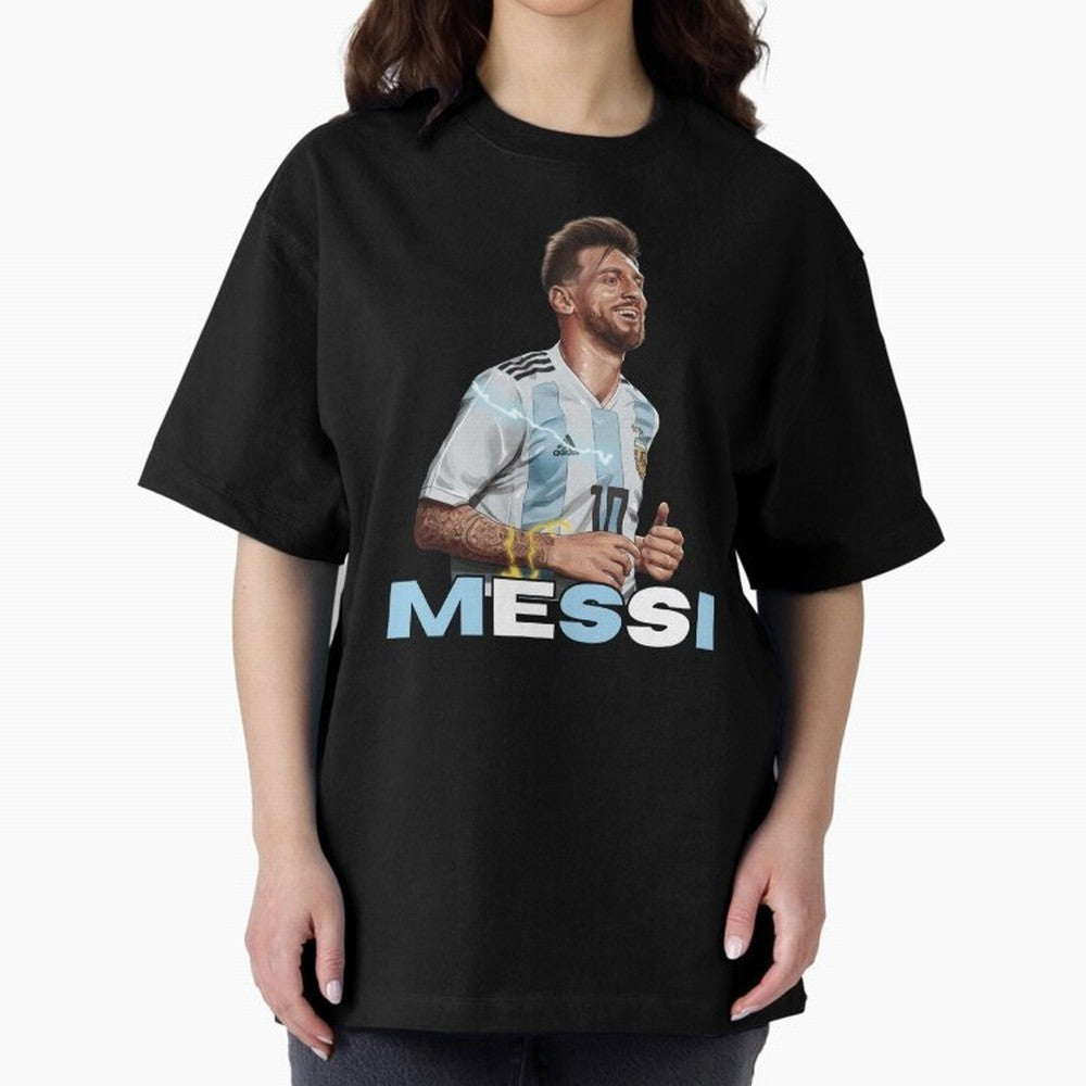 Lionel Messi Oversized T-Shirt Wear the Spirit of FIFA World Cup 2026 USA Canada Mexico Spirit, Inspired by England, France and Netherlands, CR7, Match Day Excitement, Supporter Culture, Golden Goals and Global Football Passion; Created for Match