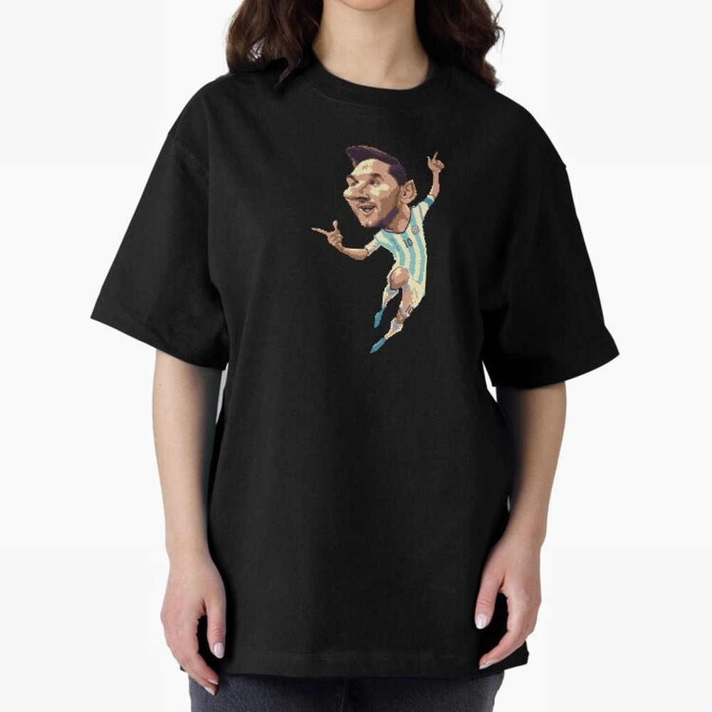 Lionel Messi Oversized T-Shirt Capture Stadium Memories from FIFA World Cup 2026 Group Stage Celebrating Messi, Neymar and Mbappe, England, France and Netherlands Energy, Champion Mindset, Group Stage Buzz, Knockout Tension and Passionate Fan