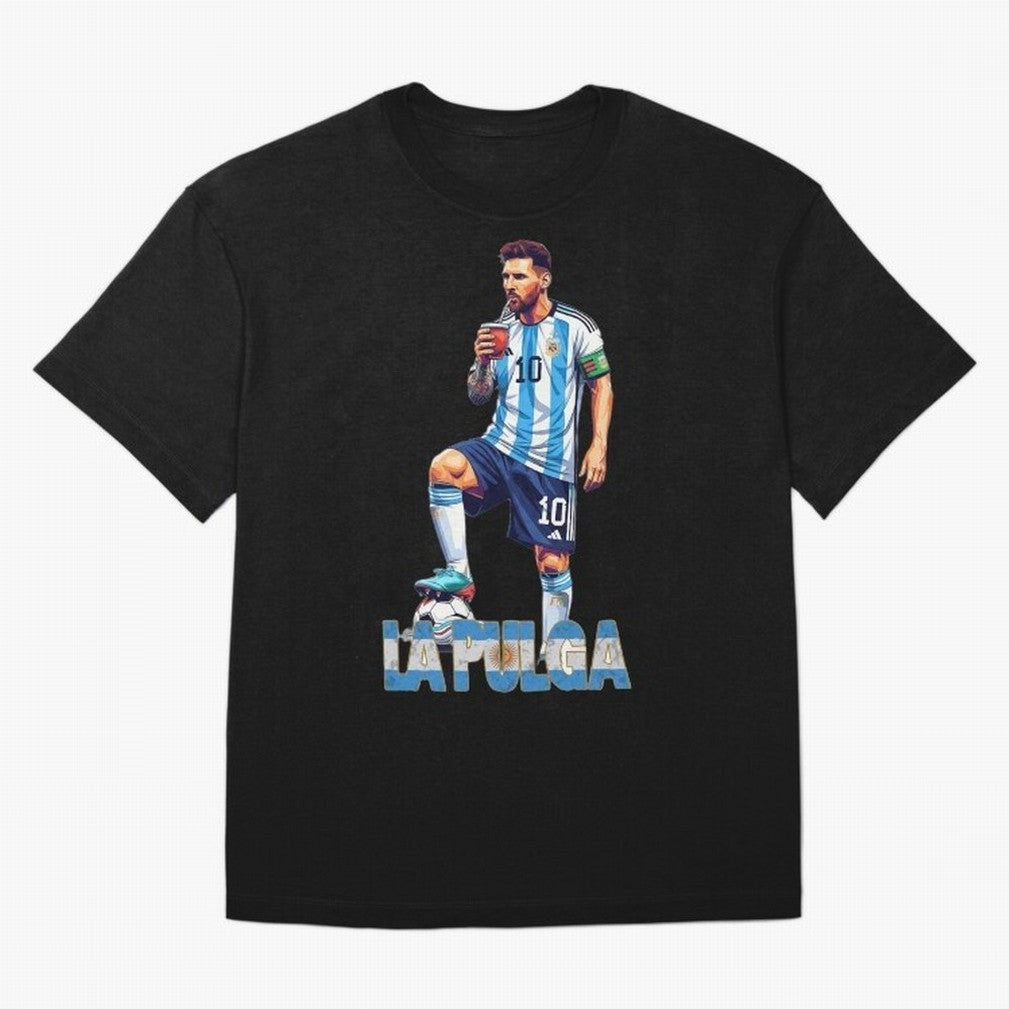 Argentina World Champs Messi Number Oversized T-Shirt Capture FIFA World Cup 2026 Group Stage with Haaland and Mbappe, France Energy, Championship Spirit, Famous Goals, Roaring Crowds and International Football Unity; Great for Watch Parties,
