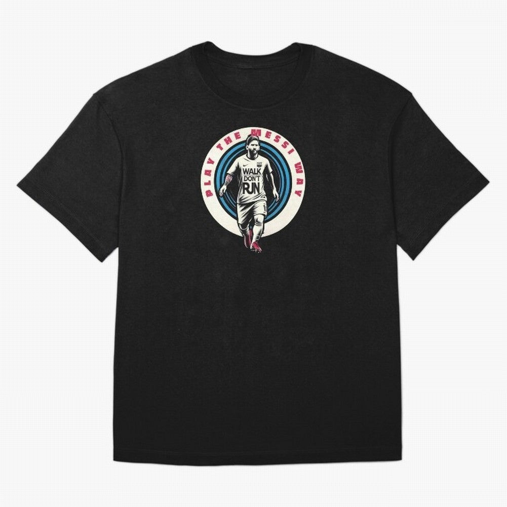 Play the Messi Way Classic T-Shirt Celebrate Every Goal in Global Football Passion for FIFA World Cup 2026, Filled with Messi, CR7 and Mbappe, Spain, Championship Spirit, Famous Goals, Roaring Crowds and International Football Unity; Ideal for