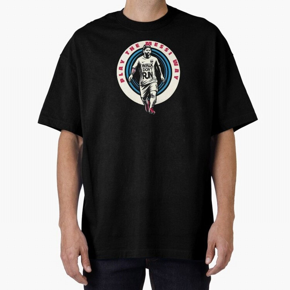Play the Messi Way Classic T-Shirt Celebrate Every Goal in Global Football Passion for FIFA World Cup 2026, Filled with Messi, CR7 and Mbappe, Spain, Championship Spirit, Famous Goals, Roaring Crowds and International Football Unity; Ideal for