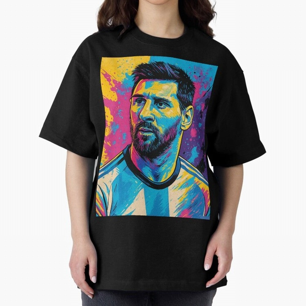 Argentina World Champs Messi Number Oversized T-Shirt Carry the Dream of FIFA World Cup 2026 Group Stage Spirit, Featuring France and Portugal, Haaland, Worldwide Fan Energy, Dramatic Goals, Stadium Lights and Championship Celebrations; Perfect for
