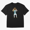 Cartoon Illustration Messi vs Netherlands World Cup Qatar 2022 Oversized T-Shirt Showcase FIFA World Cup 2026 USA Canada Mexico for Fans of Neymar, Haaland and Cristiano Ronaldo and Brazil, Bringing Fan Favorite Moments, National Team Passion, Big