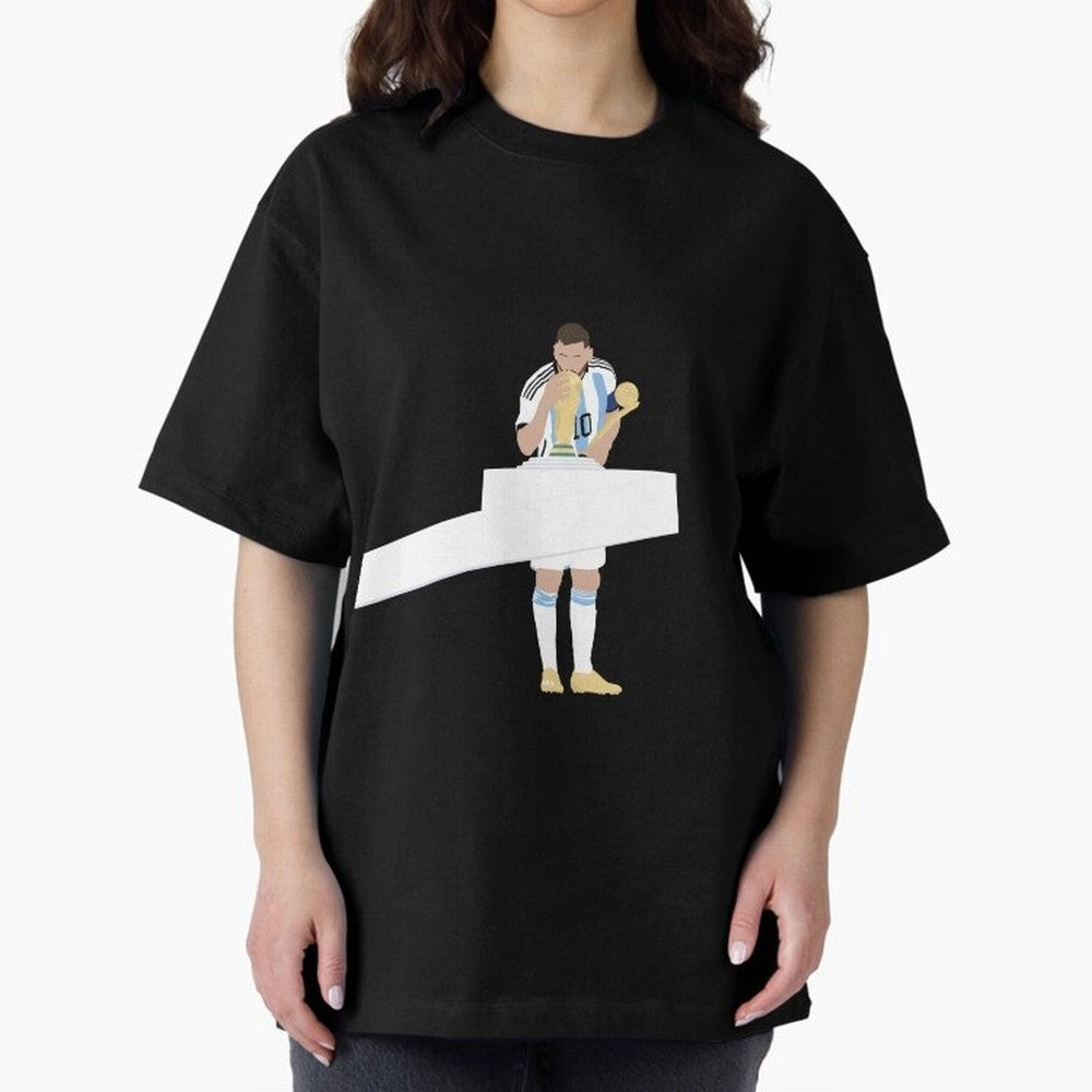 Messi minimalist design Oversized T-Shirt Celebrate Rivalries and Pride in FIFA World Cup 2026 USA Canada Mexico for Fans of Messi and Argentina, Bringing Classic Soccer Heritage, Championship Pressure, Fan Loyalty and International Pride; Perfect