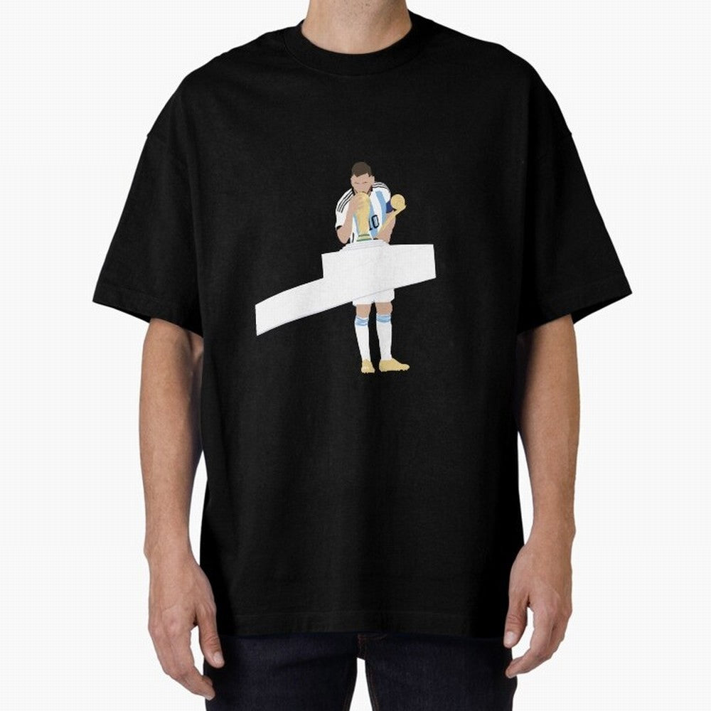 Messi minimalist design Oversized T-Shirt Celebrate Rivalries and Pride in FIFA World Cup 2026 USA Canada Mexico for Fans of Messi and Argentina, Bringing Classic Soccer Heritage, Championship Pressure, Fan Loyalty and International Pride; Perfect
