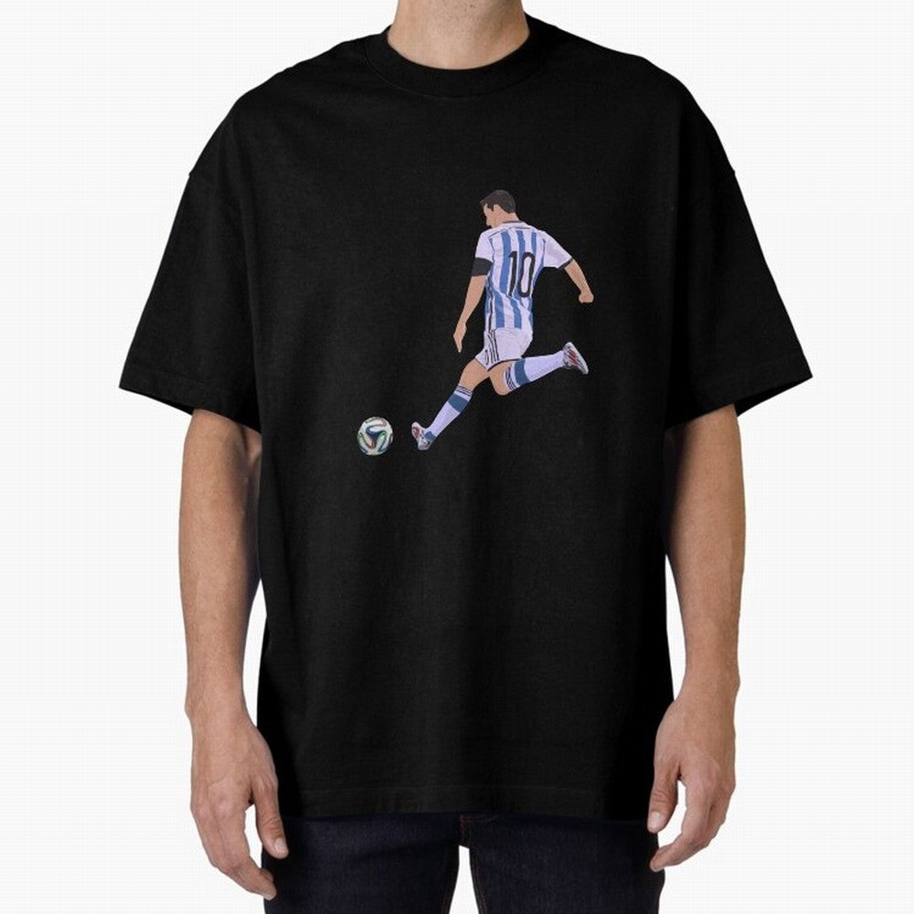 Messi Oversized T-Shirt Stand with Global Football Passion for FIFA World Cup 2026 USA Canada Mexico, Driven by Mbappe and Neymar, Argentina, Soccer Culture, Superstar Moments, National Team Dreams and Competitive Fire; Great for Supporters Who