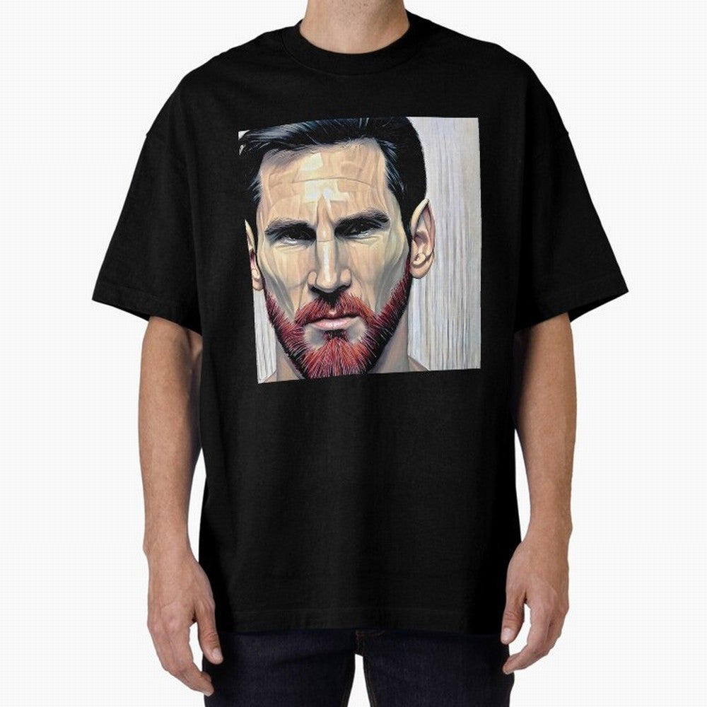 Cartoon-like Messi Oversized T-Shirt Experience the Global Stage of FIFA World Cup 2026 Group Stage for Fans of Messi, Neymar and Mbappe and England, France and Netherlands, Bringing Stadium Memories, Football Loyalty, International Chants and