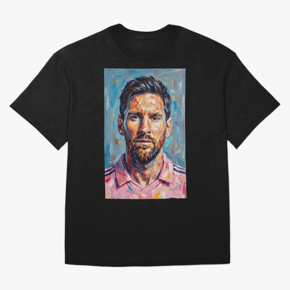 Portrait Painting of Lionel Messi Classic T-Shirt Celebrate Rivalries and Pride in FIFA World Cup 2026 USA Canada Mexico for Fans of Messi and Argentina, Bringing Classic Soccer Heritage, Championship Pressure, Fan Loyalty and International Pride;