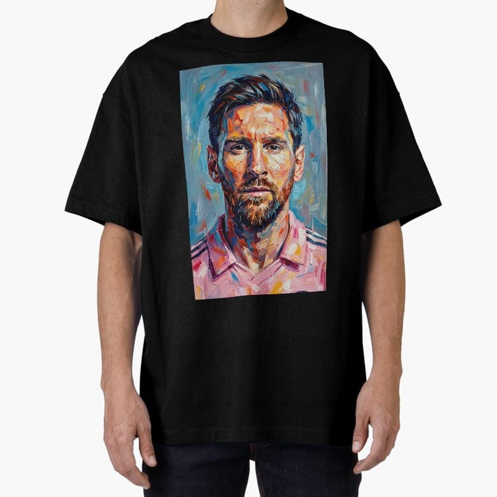 Portrait Painting of Lionel Messi Classic T-Shirt Celebrate Rivalries and Pride in FIFA World Cup 2026 USA Canada Mexico for Fans of Messi and Argentina, Bringing Classic Soccer Heritage, Championship Pressure, Fan Loyalty and International Pride;