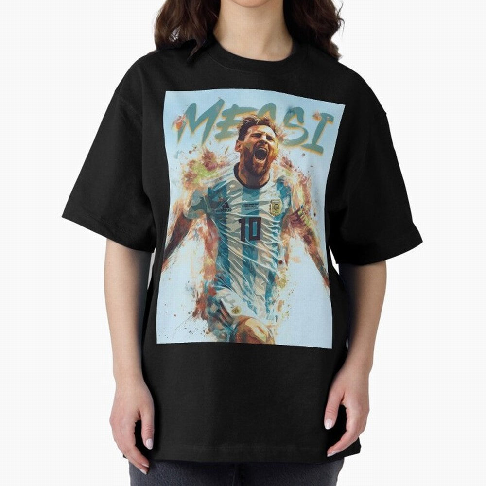 MiaMessi Premium Oversized T-Shirt Keep Football History Alive during the FIFA World Cup 2026 USA Canada Mexico Journey through Neymar, Haaland and Cristiano Ronaldo Highlights, Argentina and Brazil Pride, Stadium Chants, National Pride, Trophy