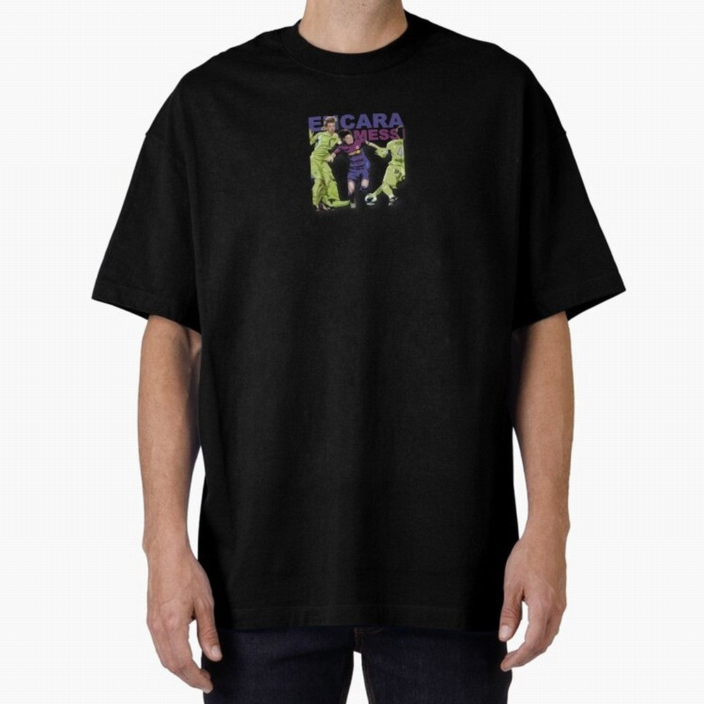 Barcelona 'Encara Messi' Design Oversized T-Shirt Show Support during the FIFA World Cup 2026 USA Canada Mexico Journey through Neymar Highlights, England and Germany Pride, Match Day Excitement, Supporter Culture, Golden Goals and Global Football