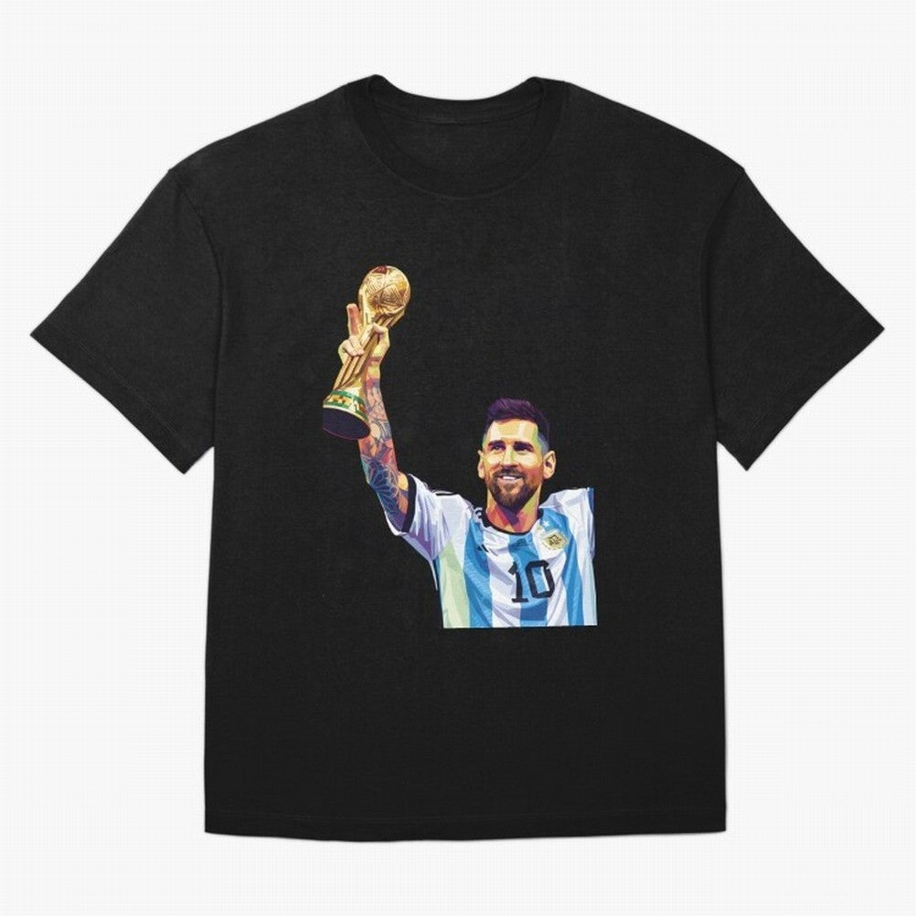 Messi wpap pop art Oversized T-Shirt Show Love for Legendary Goals in FIFA World Cup 2026 for Fans of Mbappe and Portugal, Spain and Germany, Bringing Football History, Final Match Energy, Crowd Noise and Once in a Lifetime Moments; Created for