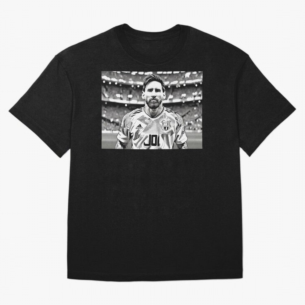 Messi Pop Art Portrait Oversized T-Shirt Honor the Football Icons of Global Football Passion for FIFA World Cup 2026 USA Canada Mexico, Connected to Cristiano Ronaldo, Netherlands, Supporter Pride, Iconic Celebrations, Legendary Names and Global