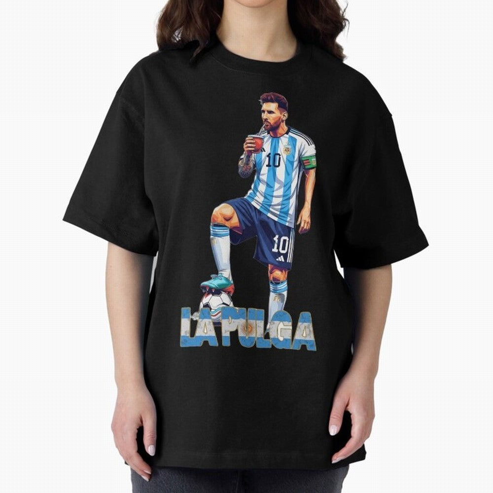 Messi Pop Art Portrait Classic T-Shirt Celebrate Unforgettable Nights in Global Football Passion for FIFA World Cup 2026, Capturing Neymar, Haaland and Cristiano Ronaldo, Spain and Netherlands, Football Festival Excitement, Trophy Ambitions,