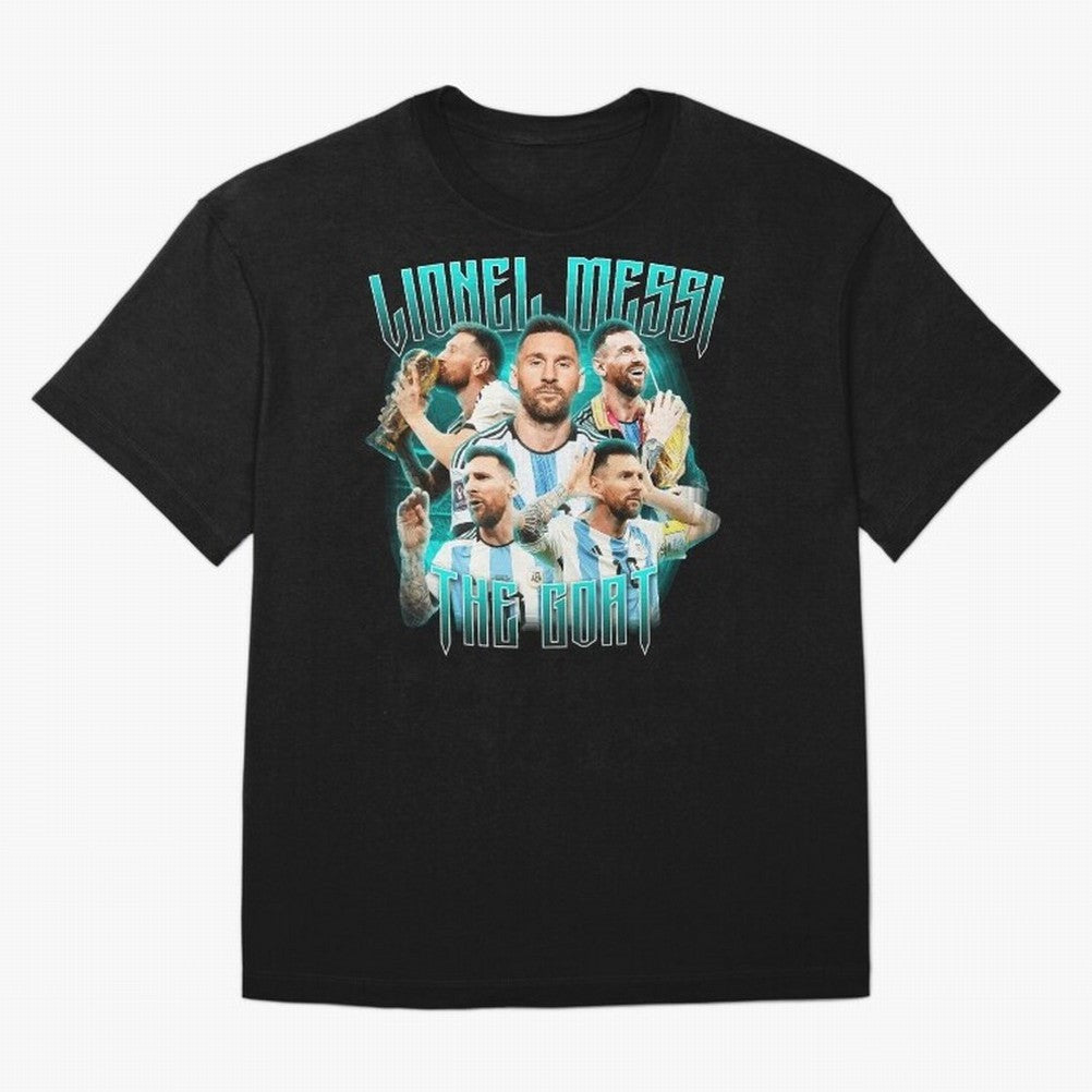 Messi Pop Art Portrait Oversized T-Shirt Bring World Football Passion into Global Football Passion for FIFA World Cup 2026 Group Stage, Connected to Cristiano Ronaldo, Portugal, Soccer Culture, Superstar Moments, National Team Dreams and