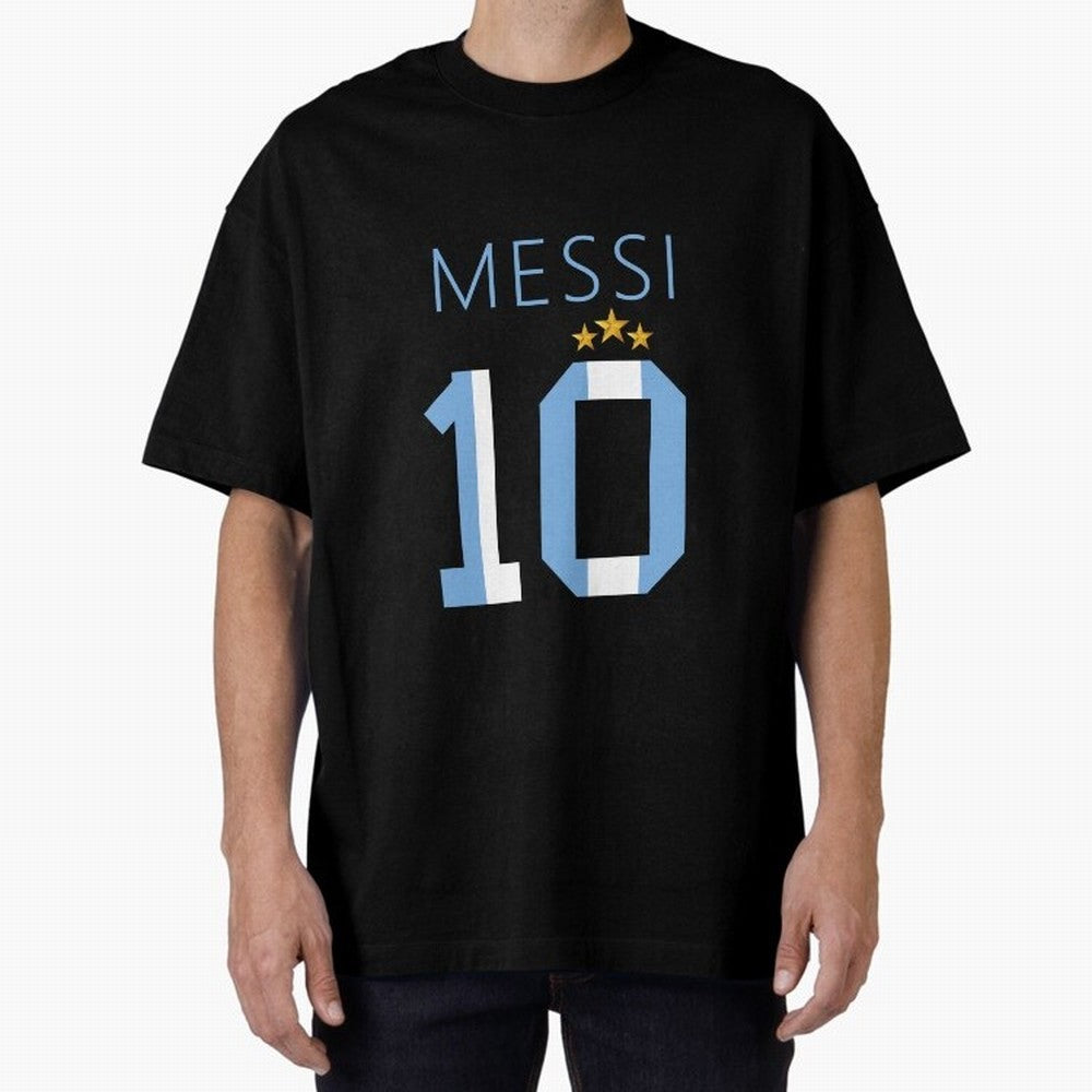 Messi argentina number 10 with 3 stars ver 1 Classic T-Shirt Mark Global Football Passion for FIFA World Cup 2026, Made for Messi, Neymar and Mbappe, France and Portugal, Sports Nostalgia, International Competition, Famous Players and Unforgettable