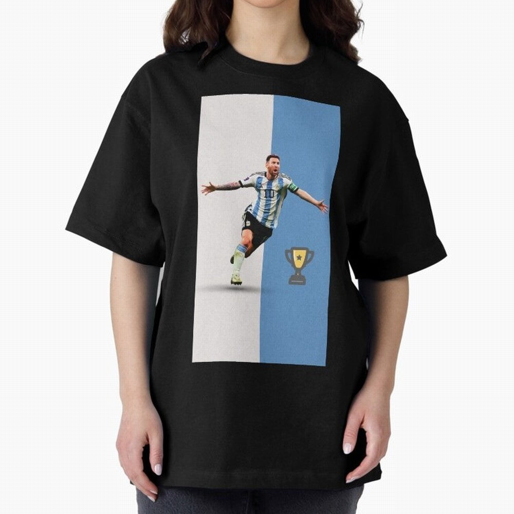 World Cup /Lional Messi/football, soccer Oversized T-Shirt Celebrate the FIFA World Cup 2026 Journey through Mbappe Highlights, Portugal, Spain and Germany Pride, Football History, Final Match Energy, Crowd Noise and Once in a Lifetime Moments;