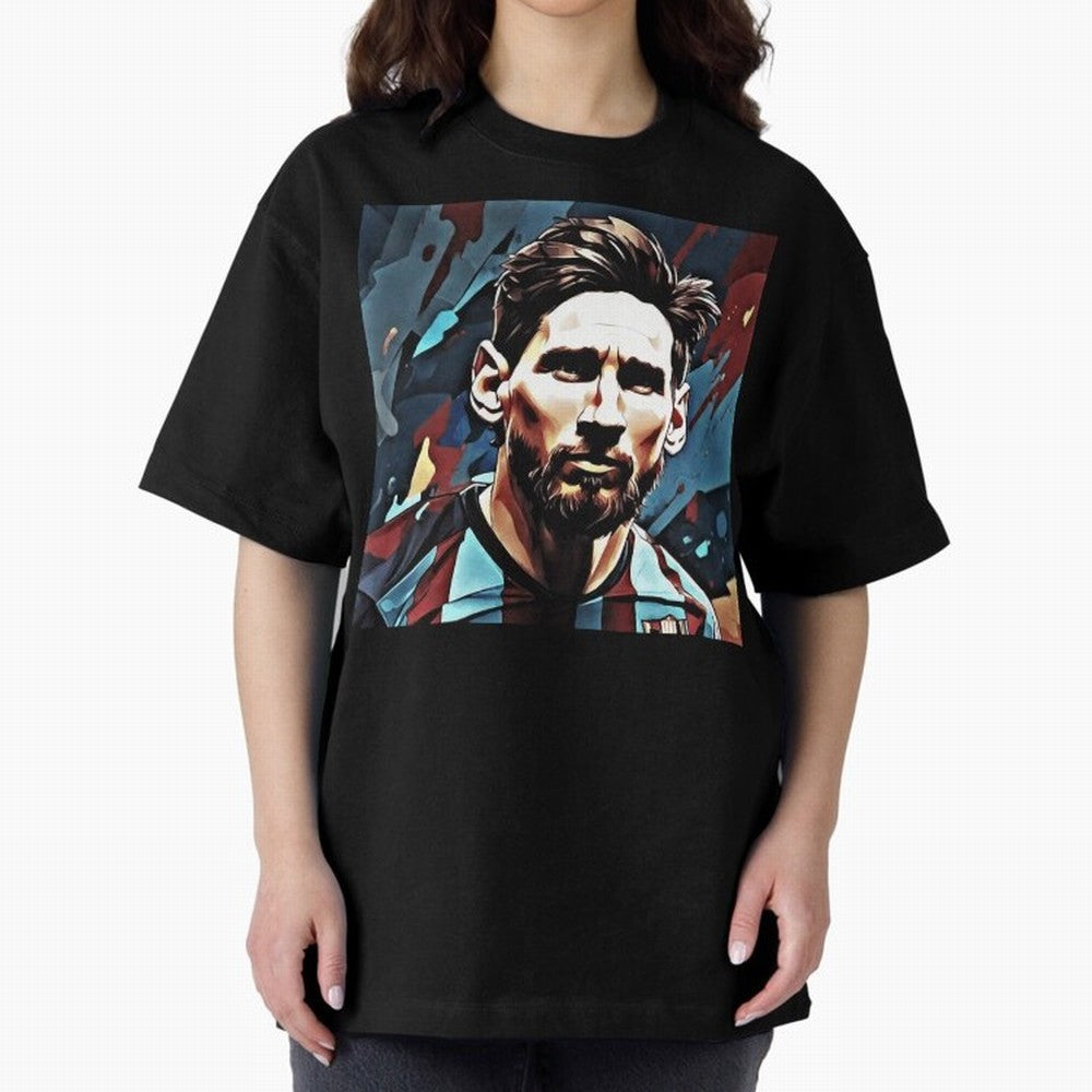 Messi The GOAT Oversized T-Shirt Represent Football Lovers during FIFA World Cup 2026 USA Canada Mexico for Fans of Mbappe and Brazil, Portugal and Argentina, Bringing Retro Football Energy, Iconic Rivalries, Trophy Chase Drama and Stadium