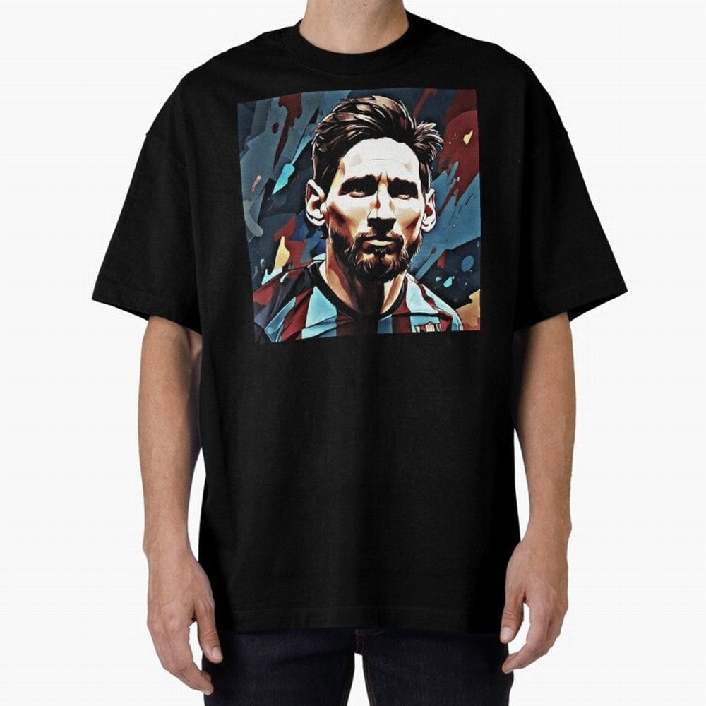 Messi The GOAT Oversized T-Shirt Represent Football Lovers during FIFA World Cup 2026 USA Canada Mexico for Fans of Mbappe and Brazil, Portugal and Argentina, Bringing Retro Football Energy, Iconic Rivalries, Trophy Chase Drama and Stadium