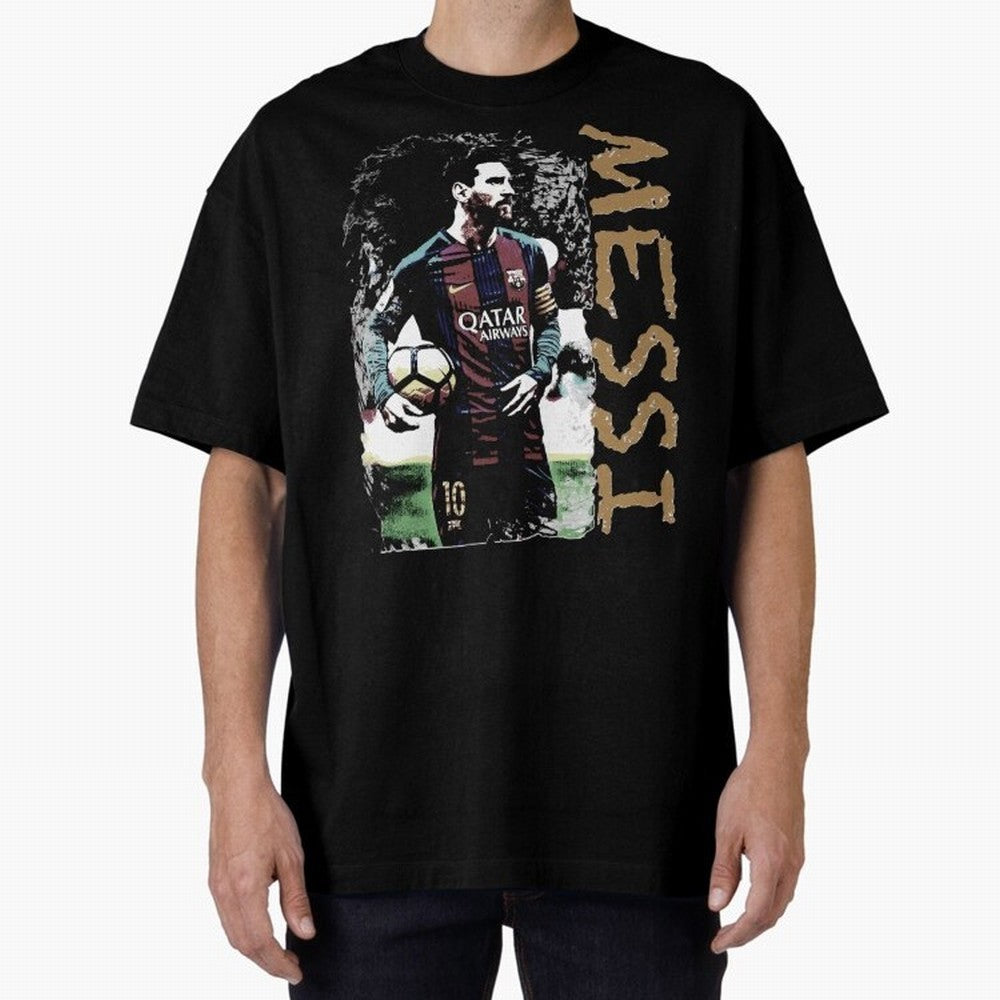 Messi Pop Art Portrait Oversized T-Shirt Bring Global Tournament Vibes to FIFA World Cup 2026 Spirit, Filled with France and Portugal, CR7 and Messi, Champion Mindset, Group Stage Buzz, Knockout Tension and Passionate Fan Culture; Great for Watch