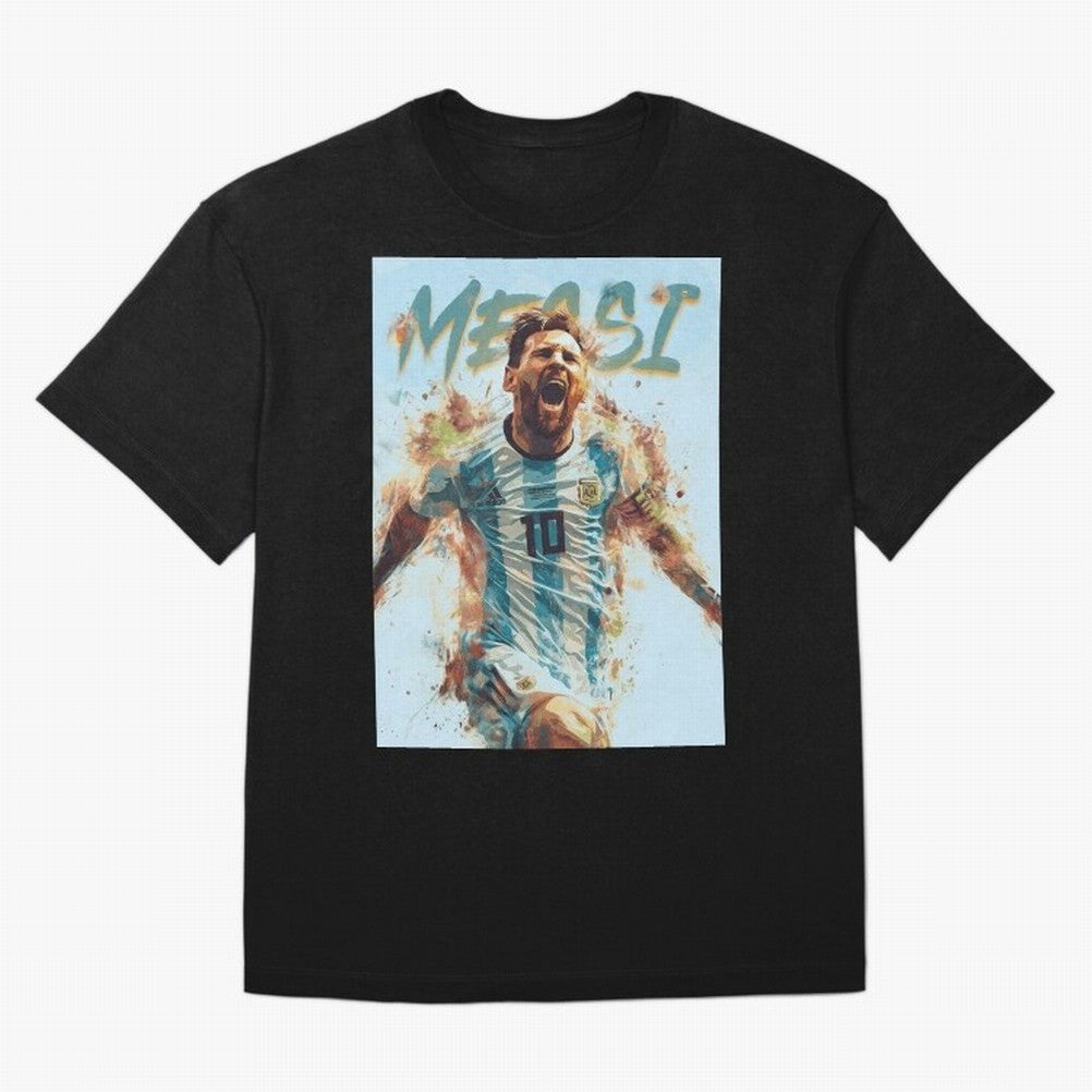 Messi Pop Art Portrait Classic T-Shirt Remember Global Football Passion for FIFA World Cup 2026 USA Canada Mexico, with Cristiano Ronaldo, Spain and Netherlands, Football Passion, Legendary Performances, Festival Vibes and Supporter Community;