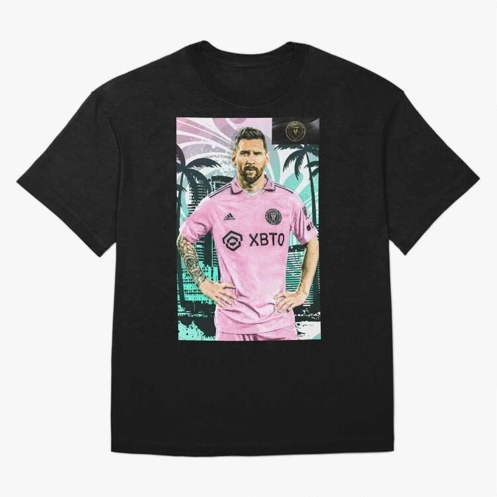Messi Pop Art Portrait Oversized T-Shirt Bring a Champion Mindset to FIFA World Cup 2026 for Fans of Cristiano Ronaldo, Haaland and CR7 and Spain and Netherlands, Bringing Sports Nostalgia, International Competition, Famous Players and