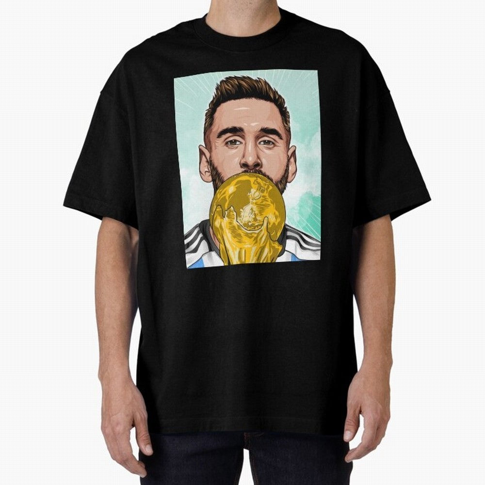 Messi goat Oversized T-Shirt Share FIFA World Cup 2026 Group Stage Spirit, Highlighting Portugal, Spain and Germany, Neymar, Global Supporter Spirit, Legendary Goals, National Colors and Tournament Celebration; Created for Match Day Parties, Soccer