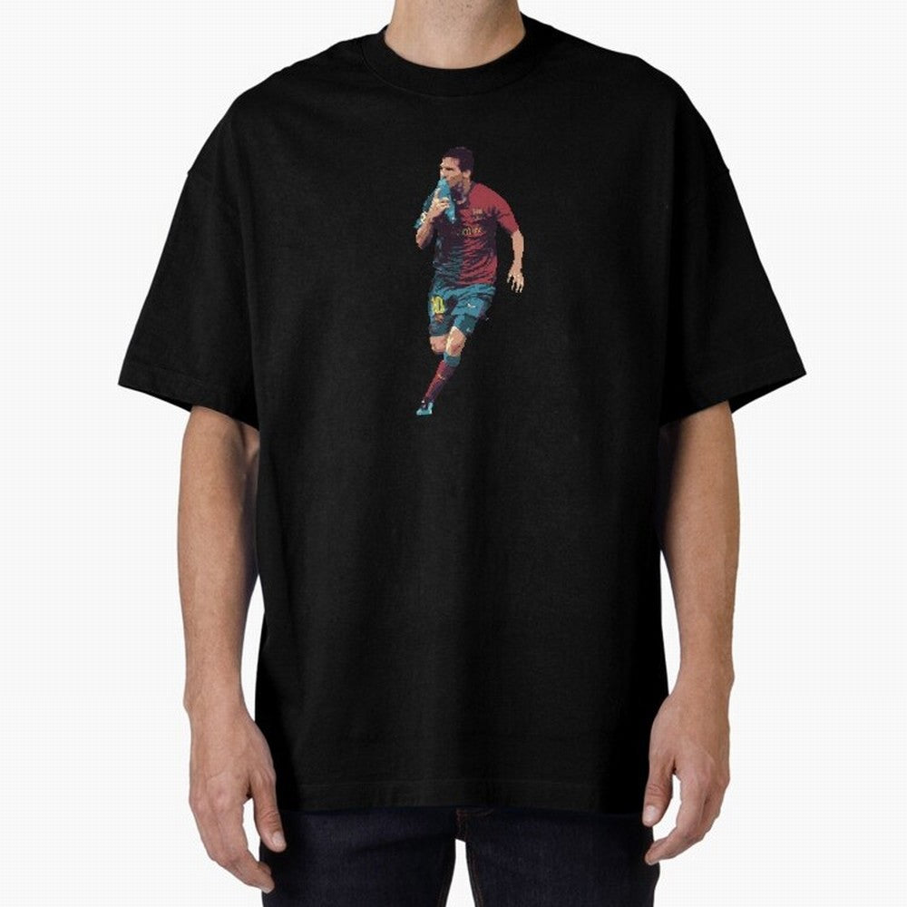 Lionel Messi Oversized T-Shirt Live the Energy of FIFA World Cup 2026 for Fans of Messi, Neymar and Mbappe and Brazil, Portugal and Argentina, Bringing Vintage Soccer Flavor, Modern Football Stars, National Flags and Final Night Emotion; Perfect