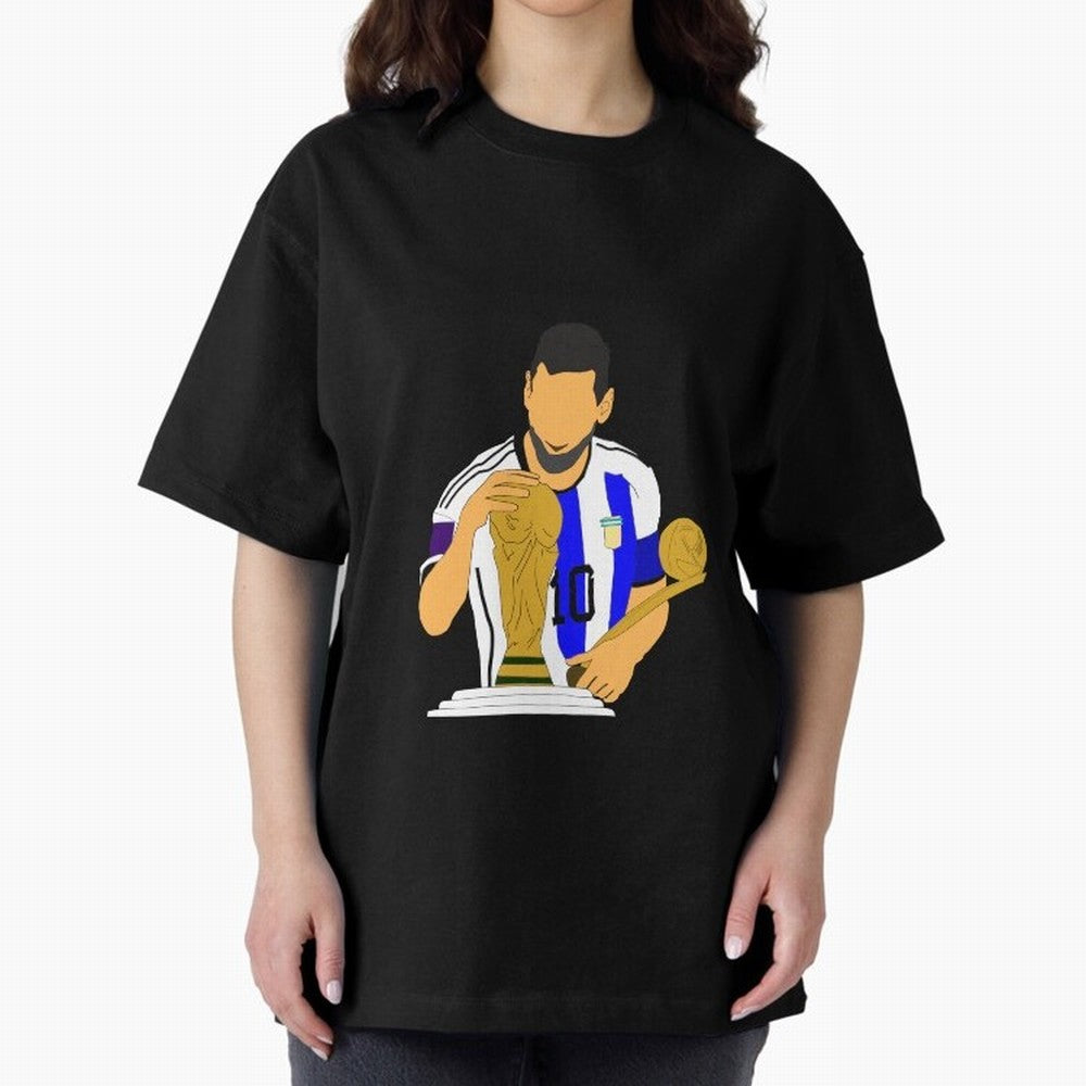 lionel messi Oversized T-Shirt Fuel Your Fan Pride for the FIFA World Cup 2026 Journey through Messi and Cristiano Ronaldo Highlights, Argentina and Brazil Pride, Vintage Soccer Flavor, Modern Football Stars, National Flags and Final Night Emotion;