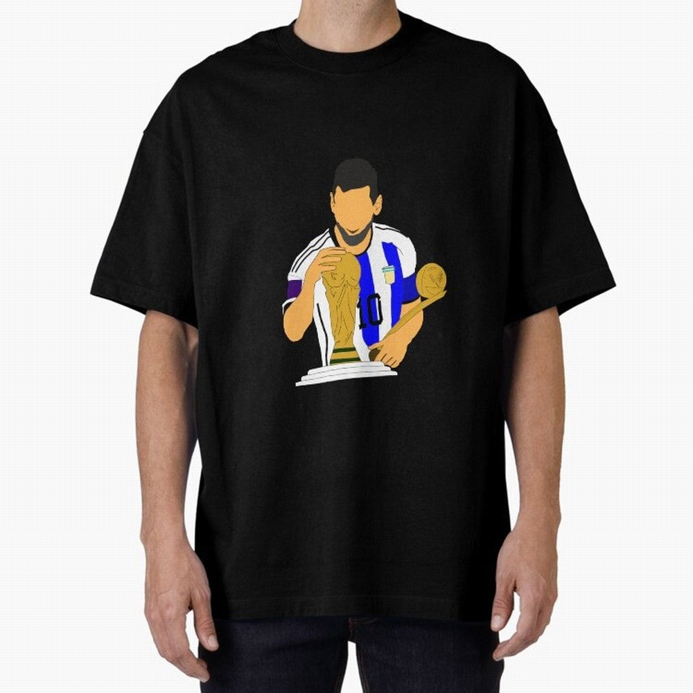 lionel messi Oversized T-Shirt Fuel Your Fan Pride for the FIFA World Cup 2026 Journey through Messi and Cristiano Ronaldo Highlights, Argentina and Brazil Pride, Vintage Soccer Flavor, Modern Football Stars, National Flags and Final Night Emotion;