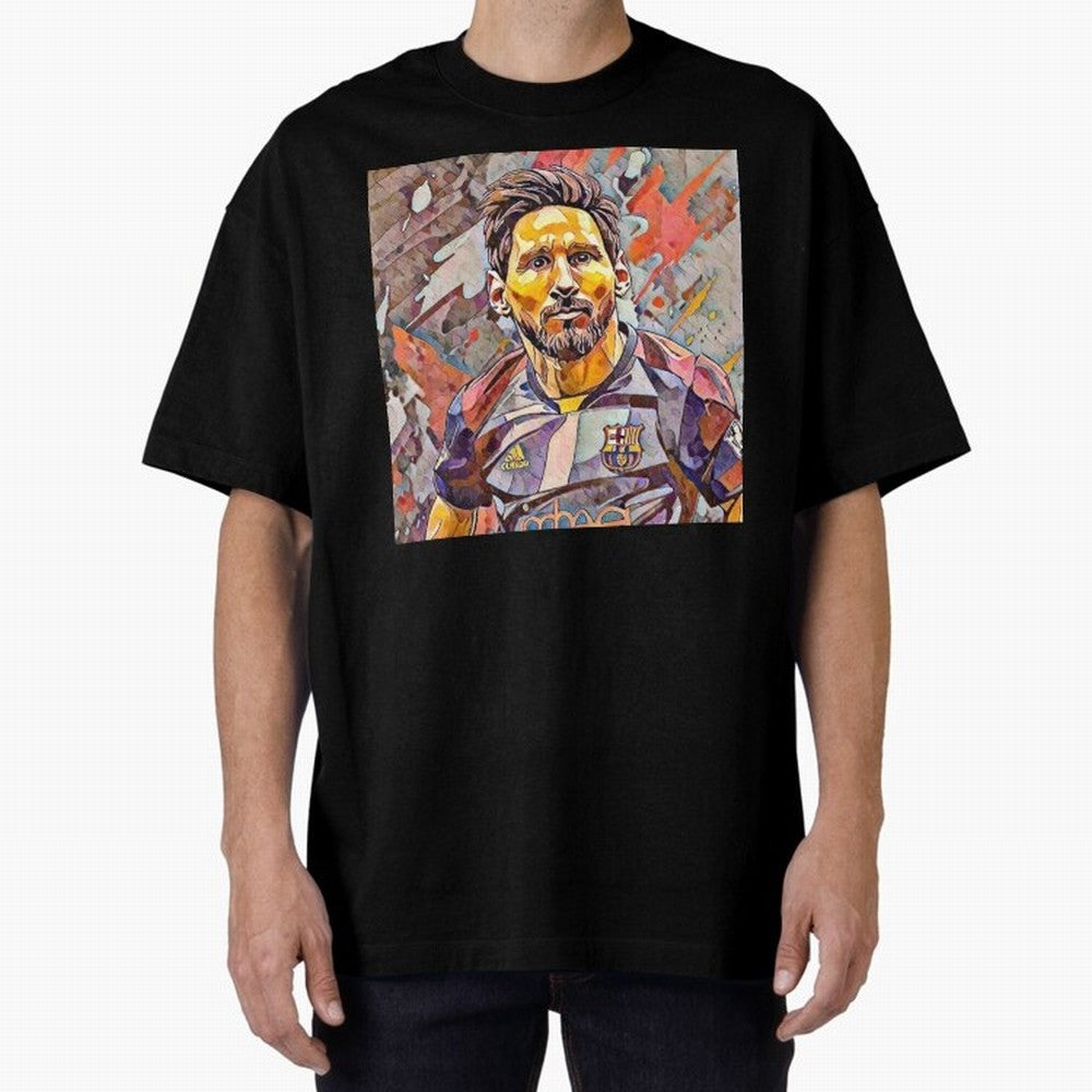Messi art Oversized T-Shirt Capture FIFA World Cup 2026 Group Stage Connected to Neymar, Brazil, Portugal and Argentina Energy, Match Day Excitement, Supporter Culture, Golden Goals and Global Football Passion; Made for Die Hard Supporters, Soccer