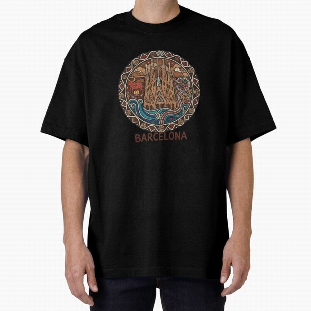 BARCELONA Oversized T-Shirt Build Global Football Passion for FIFA World Cup 2026 Group Stage, Made for Messi, France, Football Festival Excitement, Trophy Ambitions, Country Rivalries and Star Player Buzz; Perfect for Supporters Who Want Bold