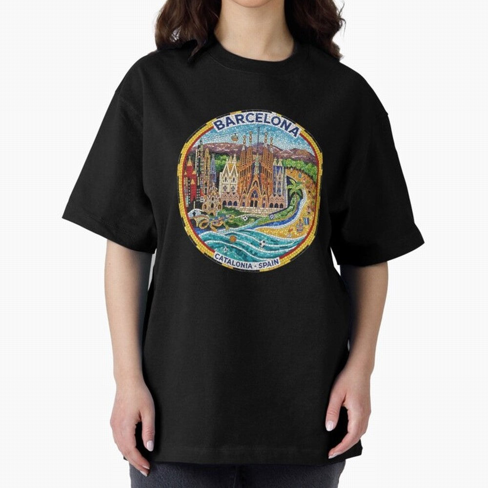BARCELONA Oversized T-Shirt Cheer for FIFA World Cup 2026 Group Stage Spirit, with England, Cristiano Ronaldo, Stadium Memories, Football Loyalty, International Chants and Championship Tradition; Great for Watch Parties, Sports Bars, Family Nights,