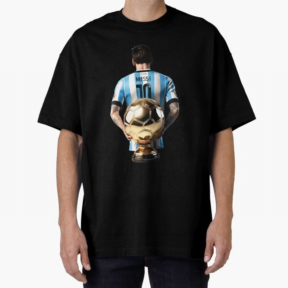 Soccer football lionel messi Barcellona Argentina illustration Oversized T-Shirt Share Match Day Hype around FIFA World Cup 2026 USA Canada Mexico, Mbappe and Neymar, Portugal, Spain and Germany, Game Day Rituals, Football Legends, Country Pride