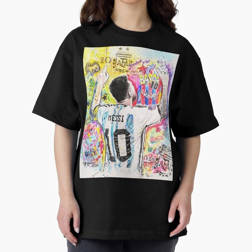 Lionel Messi Oversized T-Shirt Remember Match Day Hype around FIFA World Cup 2026, CR7, Spain, Football Festival Excitement, Trophy Ambitions, Country Rivalries and Star Player Buzz; Perfect for Fans, Collectors, Family Gatherings, Watch Parties