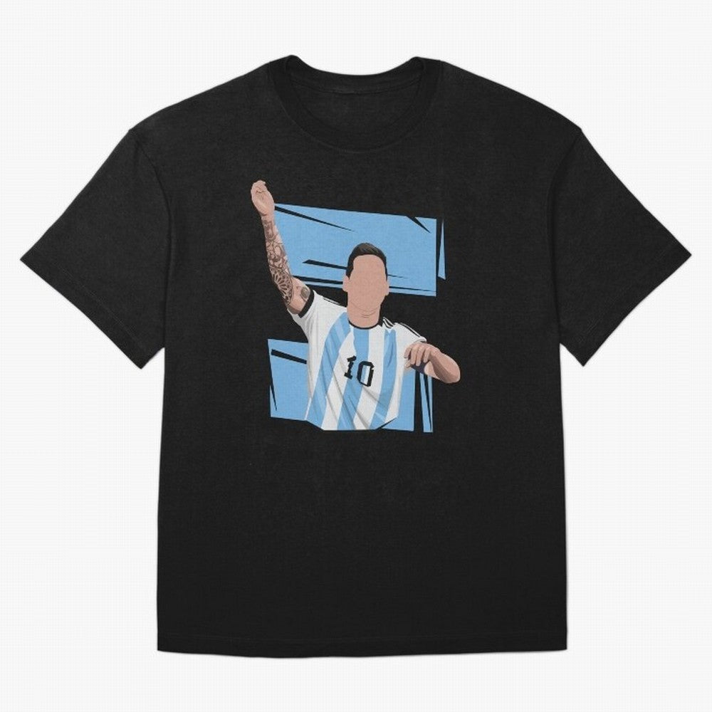 Messi Singing with Crowd World Cup 2022 Oversized T-Shirt Honor the Football Icons of the FIFA World Cup 2026 USA Canada Mexico Journey through Messi, Neymar and Mbappe Highlights, England Pride, Worldwide Fan Energy, Dramatic Goals, Stadium Lights