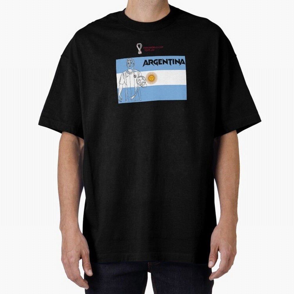 Argentina - FIFA World Cup - Qatar 2022 Oversized T-Shirt Cheer through Every Moment of Match Day Hype around FIFA World Cup 2026 USA Canada Mexico, Messi, Neymar and Mbappe, Spain and Netherlands, Fan Favorite Moments, National Team Passion, Big