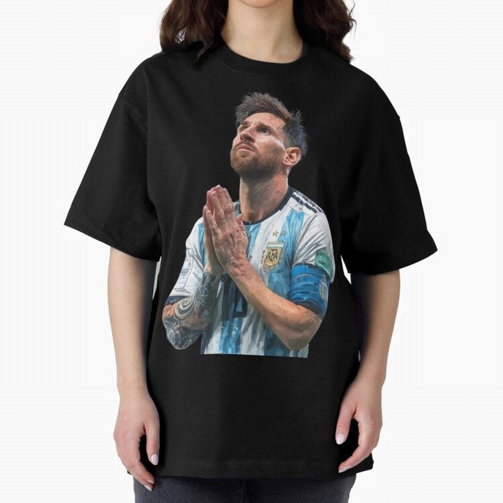 Argentina Messi Football Oversized T-Shirt Wear the Spirit of FIFA World Cup 2026 Highlighting CR7, England and Germany Energy, Global Supporter Spirit, Legendary Goals, National Colors and Tournament Celebration; Made for Collectors Who Enjoy