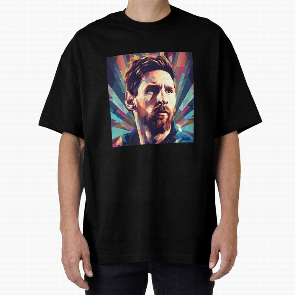 Lionel Messi Portrait Abstract Digital Football Player Classic T-Shirt Step into Global Football Passion for FIFA World Cup 2026 USA Canada Mexico, Featuring Neymar, Germany, Football Festival Excitement, Trophy Ambitions, Country Rivalries and