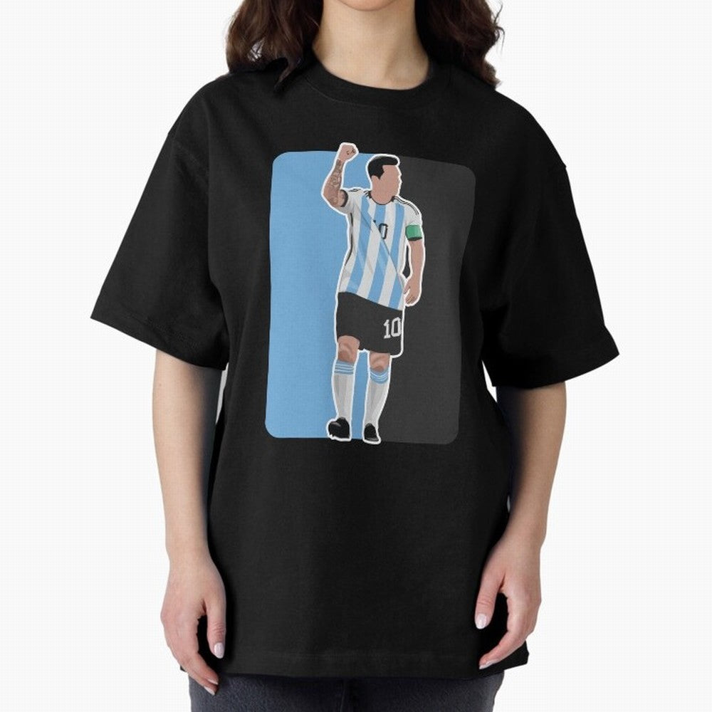Messi World Cup 2022 Oversized T-Shirt Join the Countdown to FIFA World Cup 2026 USA Canada Mexico Spirit, Featuring Spain, Cristiano Ronaldo, Fan Favorite Moments, National Team Passion, Big Match Drama and Soccer History; Made for Collectors Who