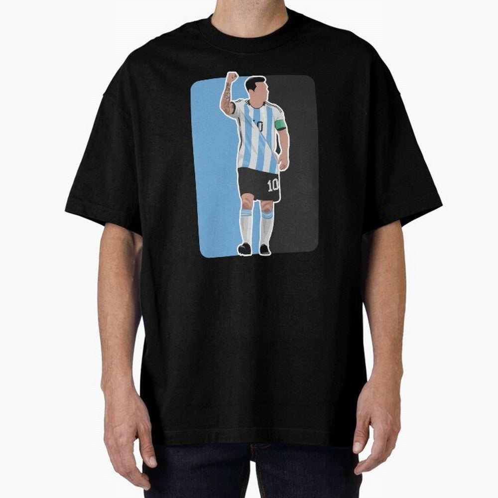 Messi World Cup 2022 Oversized T-Shirt Join the Countdown to FIFA World Cup 2026 USA Canada Mexico Spirit, Featuring Spain, Cristiano Ronaldo, Fan Favorite Moments, National Team Passion, Big Match Drama and Soccer History; Made for Collectors Who