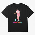 Lionel Messi illustration Oversized T-Shirt Bring a Vintage Feel to Global Football Passion for FIFA World Cup 2026, Celebrating Messi, England and Germany, Goal Celebration Energy, Supporter Heritage, Football Icons and Worldwide Tournament Joy;