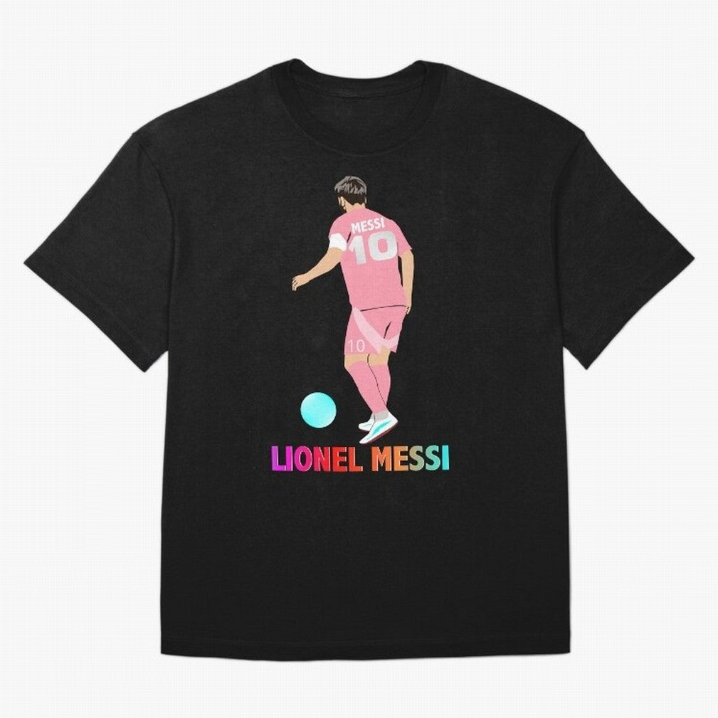 Lionel Messi illustration Oversized T-Shirt Bring a Vintage Feel to Global Football Passion for FIFA World Cup 2026, Celebrating Messi, England and Germany, Goal Celebration Energy, Supporter Heritage, Football Icons and Worldwide Tournament Joy;