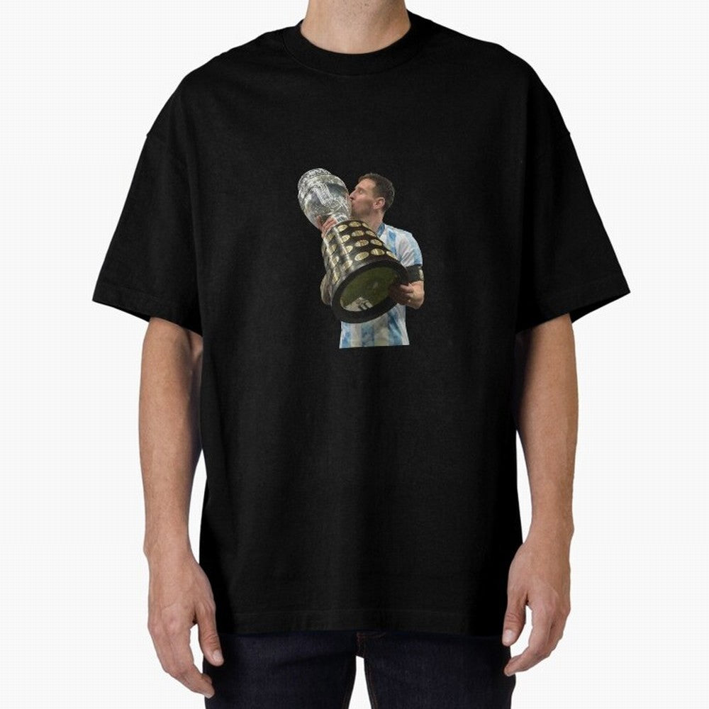 Messi Cup Oversized T-Shirt Honor Football Greatness during FIFA World Cup 2026 Spirit, Inspired by England, France and Netherlands, CR7, Champion Mindset, Group Stage Buzz, Knockout Tension and Passionate Fan Culture; Great for Supporters Who Love
