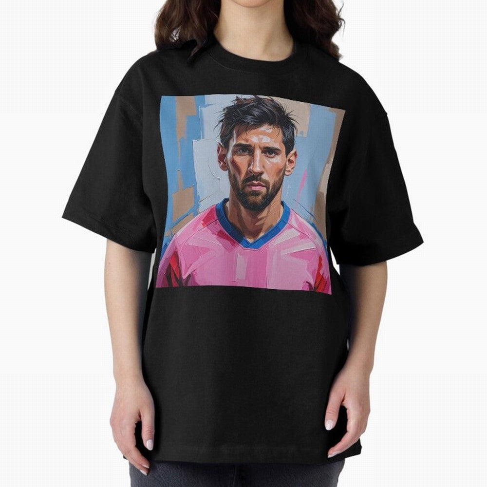 Vibrant Artistic Portrait of Lionel Messi (GOAT) - Digital painting (Version 2) Classic T-Shirt Share the Excitement of Global Football Passion for FIFA World Cup 2026, Filled with Messi, CR7 and Mbappe, Spain and Netherlands, Supporter Pride,
