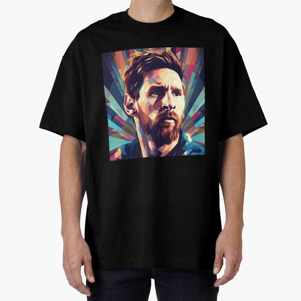 Lionel Messi Portrait Abstract Digital Art Football Player Classic T-Shirt Celebrate Golden Goal Energy in Match Day Hype around FIFA World Cup 2026 USA Canada Mexico, Mbappe, England and Germany, Football Festival Excitement, Trophy Ambitions,