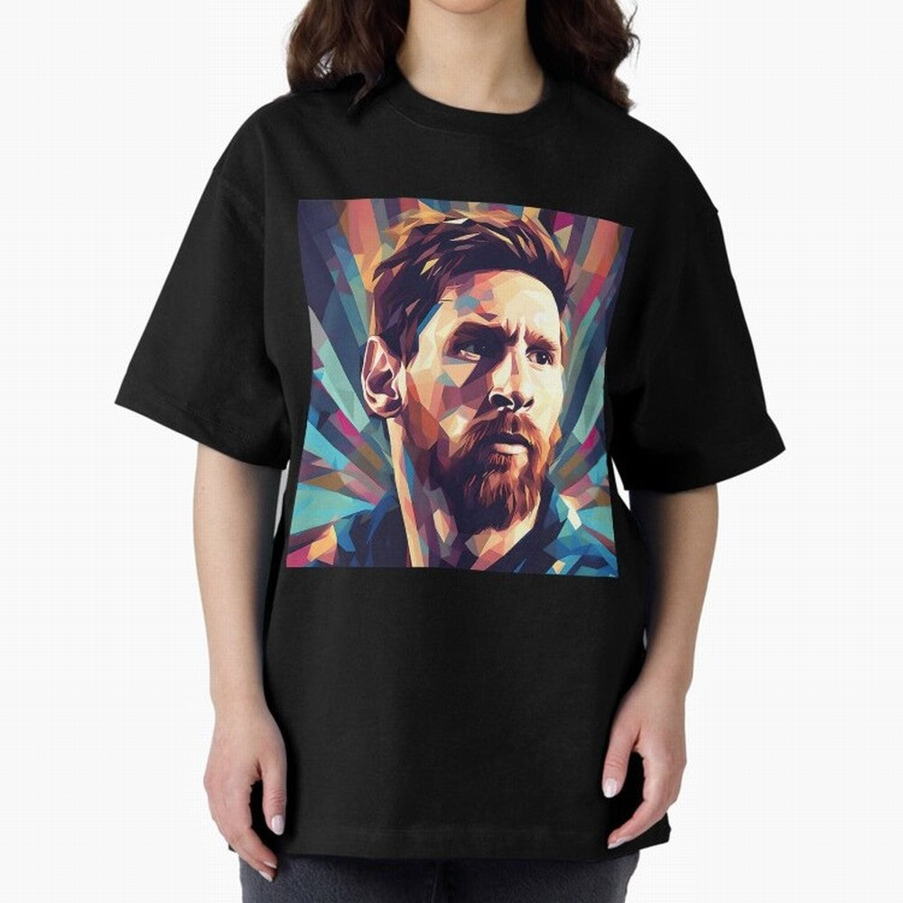 Lionel Messi Portrait Abstract Digital Art Football Player Classic T-Shirt Celebrate Golden Goal Energy in Match Day Hype around FIFA World Cup 2026 USA Canada Mexico, Mbappe, England and Germany, Football Festival Excitement, Trophy Ambitions,