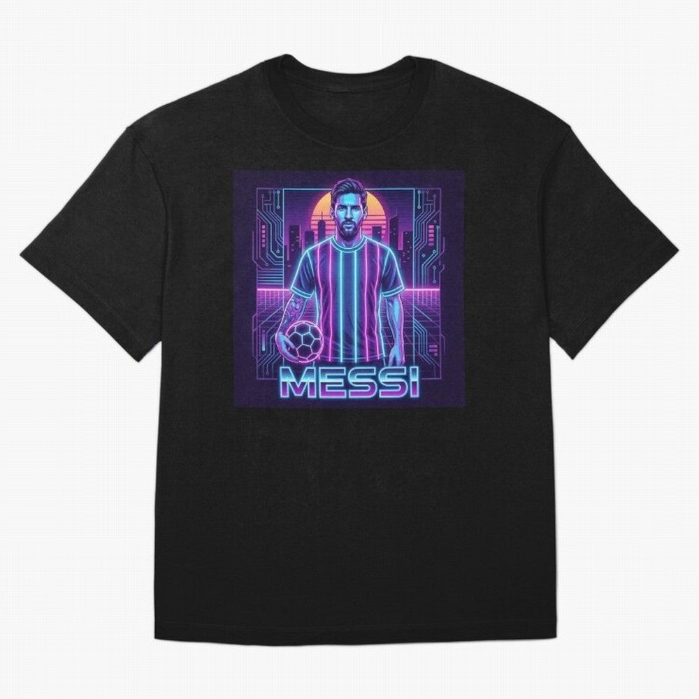 ?Argentina Football Legend Messi Cyberpunk Retro Futurist Design (Version 3) Classic T-Shirt Make Your Look Match Match Day Hype around FIFA World Cup 2026, CR7, Argentina, Football History, Final Match Energy, Crowd Noise and Once in a Lifetime